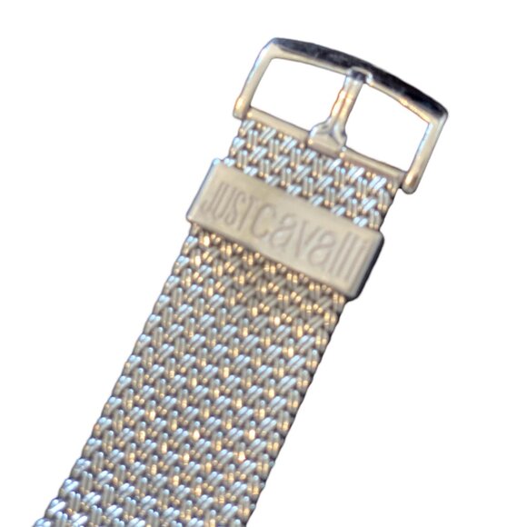 Just Cavalli Silver Plated Womens Bracelet Wristwatch, Swarovski C-shaped bezel - Picture 4 of 7